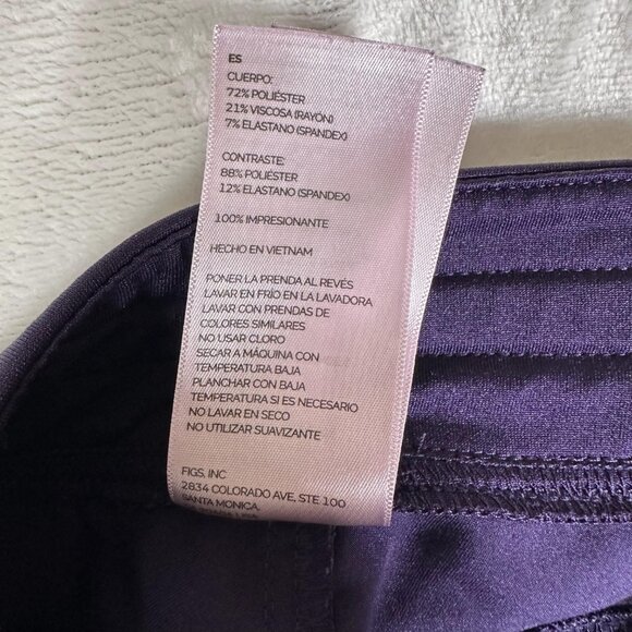 Figs Technical Collection Women Drawstring Scrub Pants Pockets Purple Size M - Picture 10 of 11